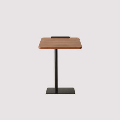 Modern Reversible Walnut Steel Side Table