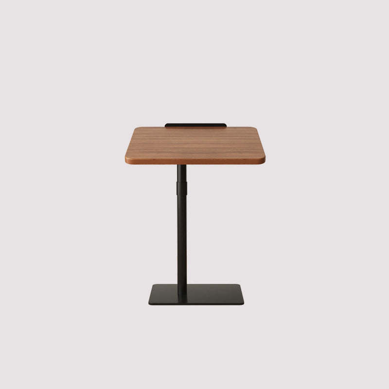Modern Reversible Walnut Steel Side Table