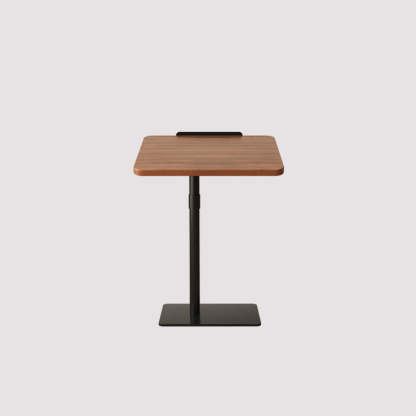 Modern Reversible Walnut Steel Side Table