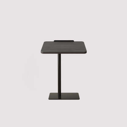 Modern Reversible Walnut Steel Side Table