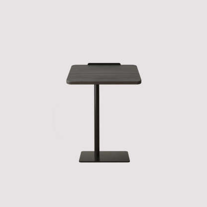 Modern Reversible Walnut Steel Side Table