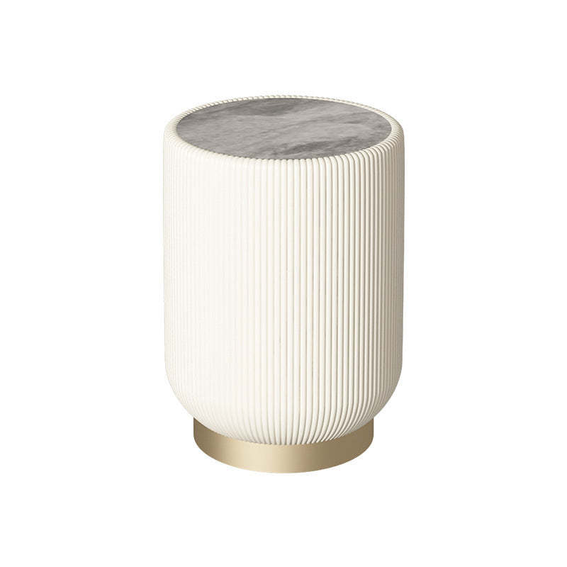 Nordic Cylinder Rock Board Iron Wood Side Table