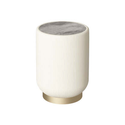 Nordic Cylinder Rock Board Iron Wood Side Table