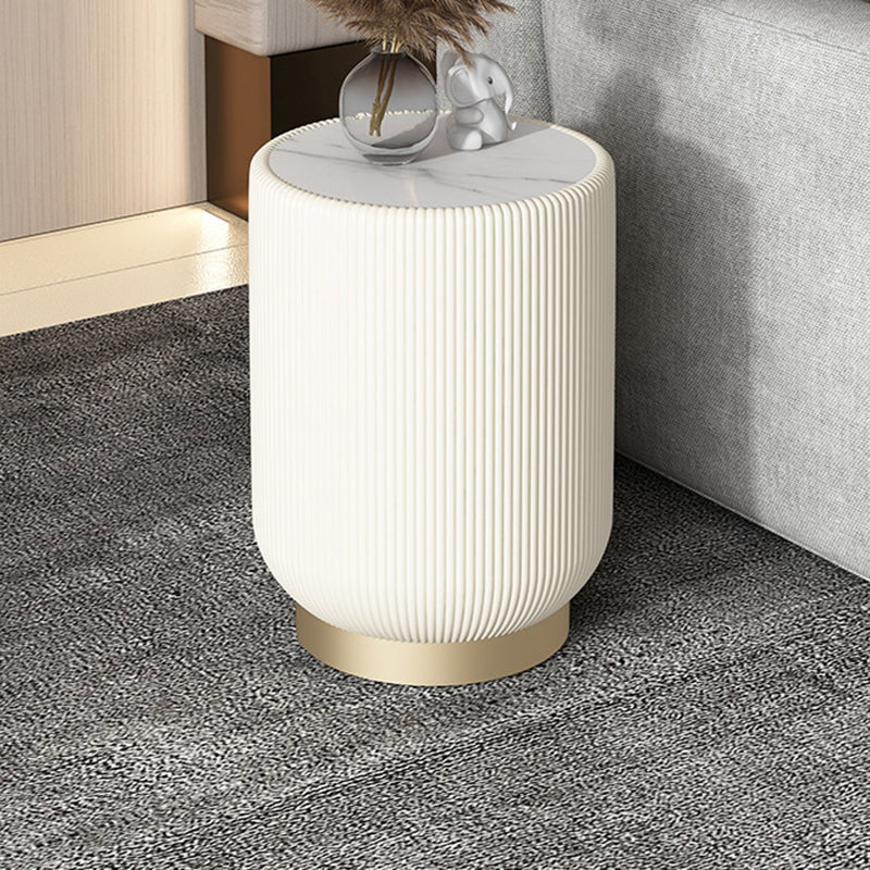 Nordic Cylinder Rock Board Iron Wood Side Table
