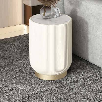 Nordic Cylinder Rock Board Iron Wood Side Table