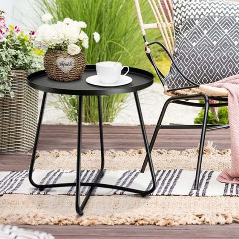 Minimalist Steel Tray Side Table — Green
