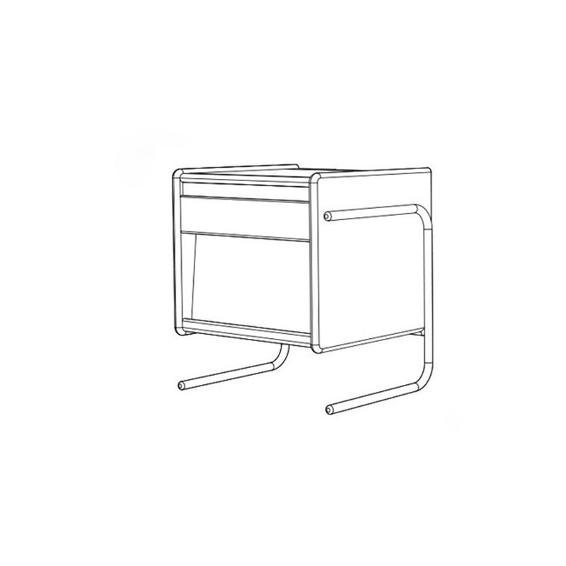 Retro Stainless Steel Wood Nightstand 3-Tier