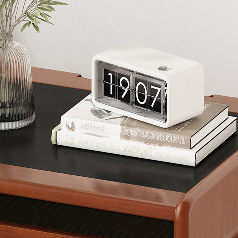 Retro Stainless Steel Wood Nightstand 3-Tier