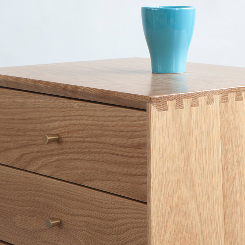 Contemporary Oak Nightstand 2-Drawer