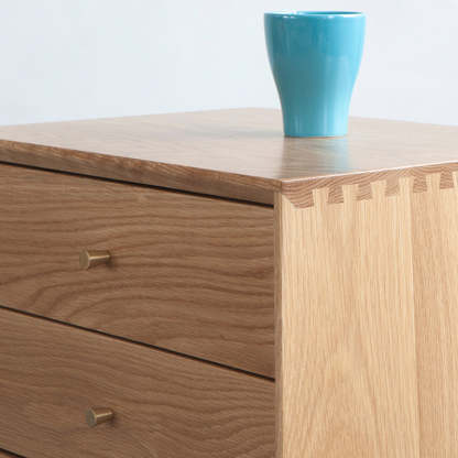 Contemporary Oak Nightstand 2-Drawer