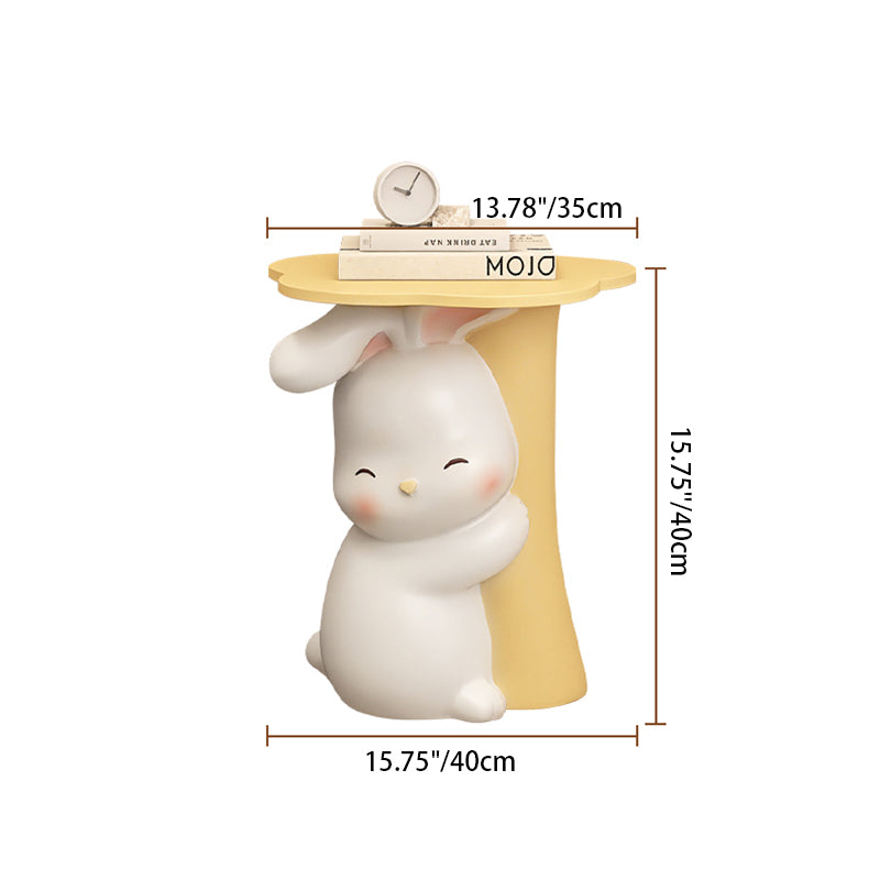 Rabbit Resin Wood Side Tray Table