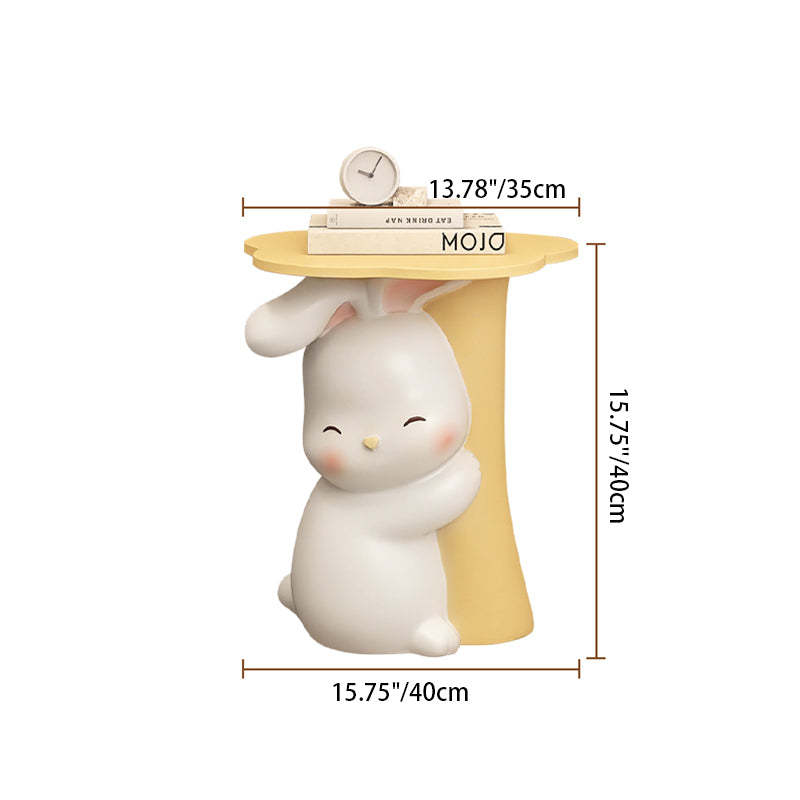 Rabbit Resin Wood Side Tray Table