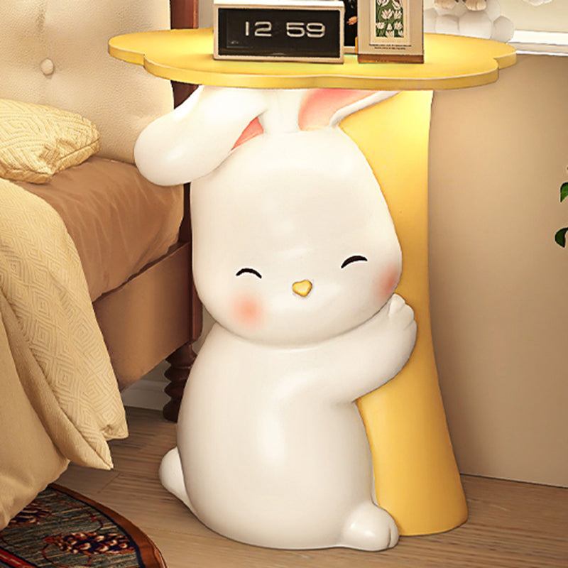 Rabbit Resin Wood Side Tray Table