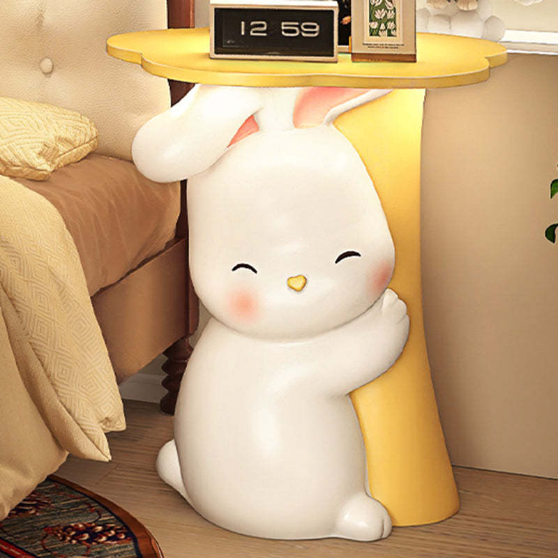 Rabbit Resin Wood Side Tray Table