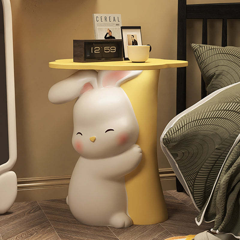 Rabbit Resin Wood Side Tray Table