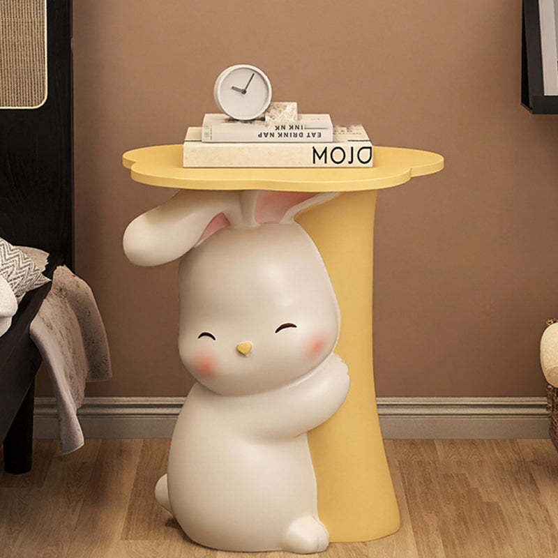 Rabbit Resin Wood Side Tray Table