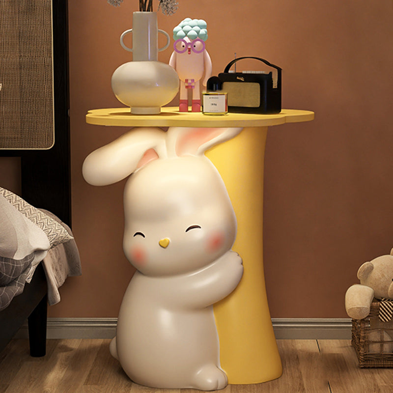 Rabbit Resin Wood Side Tray Table