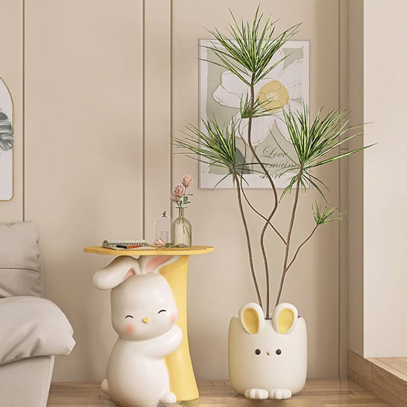 Rabbit Resin Wood Side Tray Table