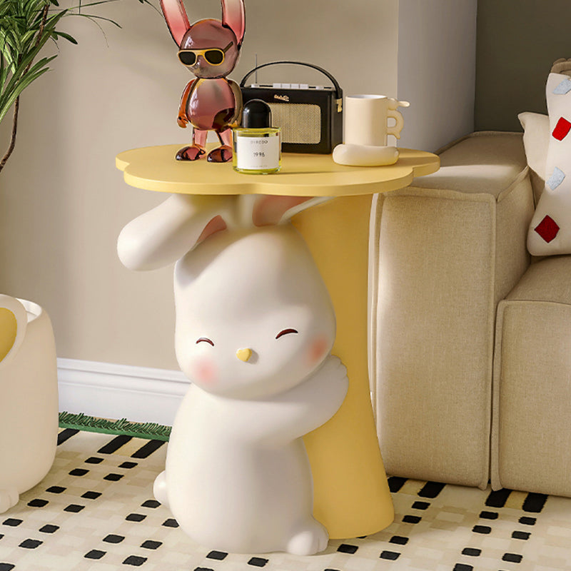 Rabbit Resin Wood Side Tray Table