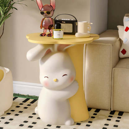 Rabbit Resin Wood Side Tray Table