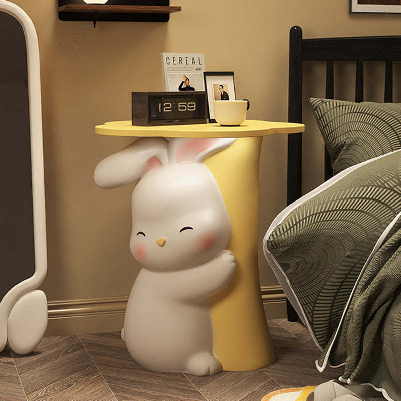 Rabbit Resin Wood Side Tray Table