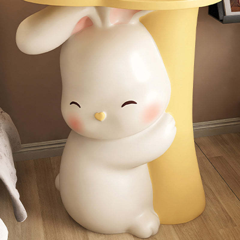 Rabbit Resin Wood Side Tray Table
