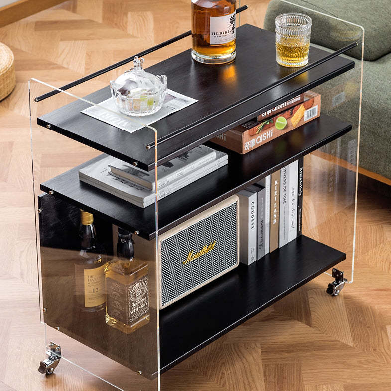 Nordic Clear Acrylic Wood Side Table 3-Tier