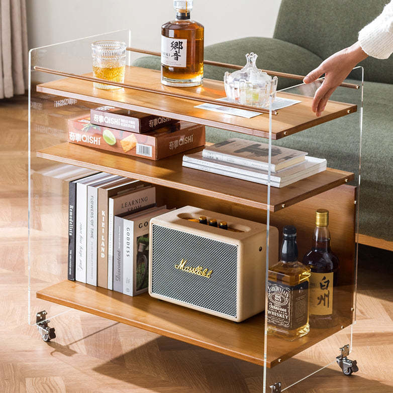 Nordic Clear Acrylic Wood Side Table 3-Tier