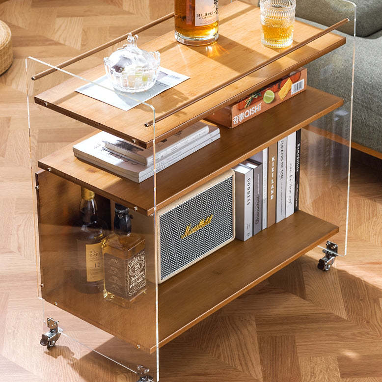 Nordic Clear Acrylic Wood Side Table 3-Tier