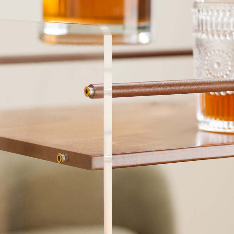Nordic Clear Acrylic Wood Side Table 3-Tier