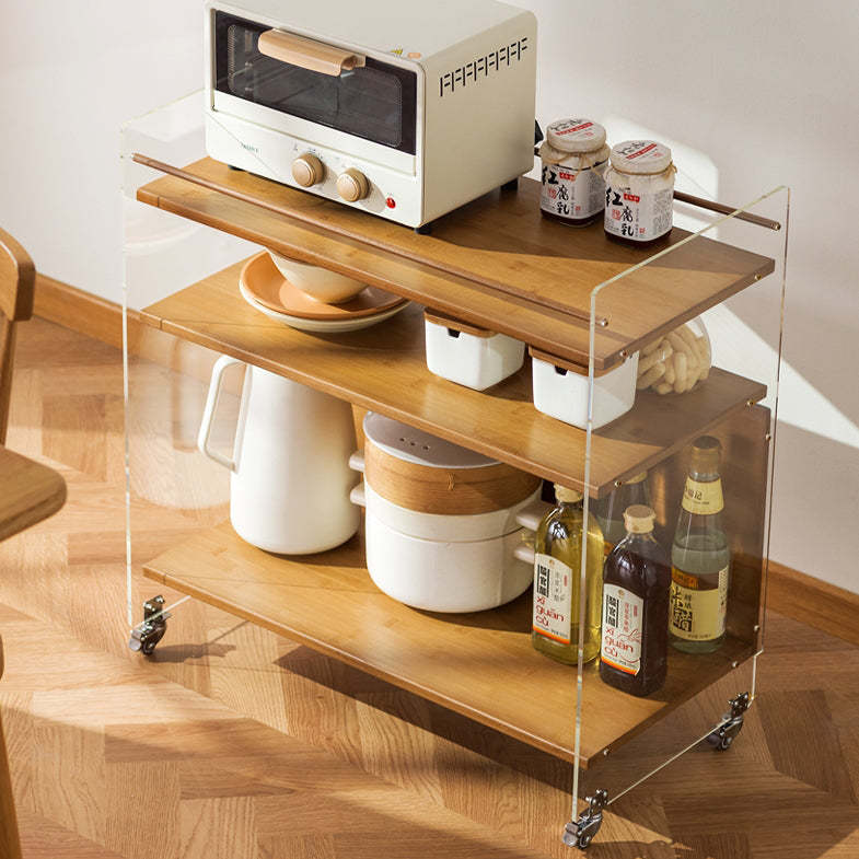 Nordic Clear Acrylic Wood Side Table 3-Tier
