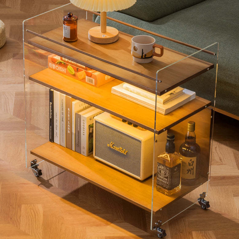 Nordic Clear Acrylic Wood Side Table 3-Tier