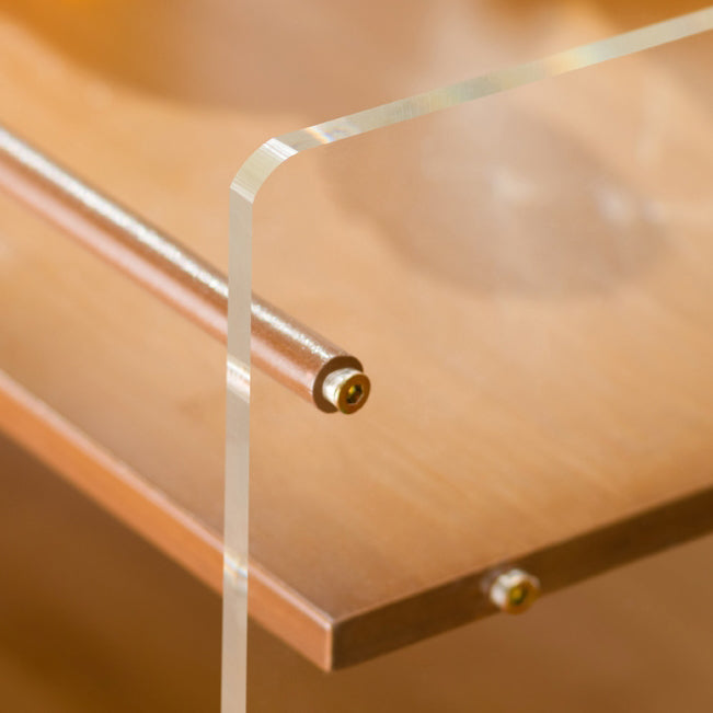 Nordic Clear Acrylic Wood Side Table 3-Tier — Wood Color