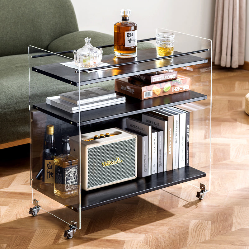 Nordic Clear Acrylic Wood Side Table 3-Tier