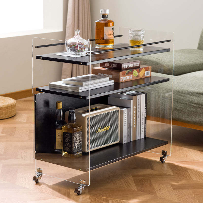 Nordic Clear Acrylic Wood Side Table 3-Tier