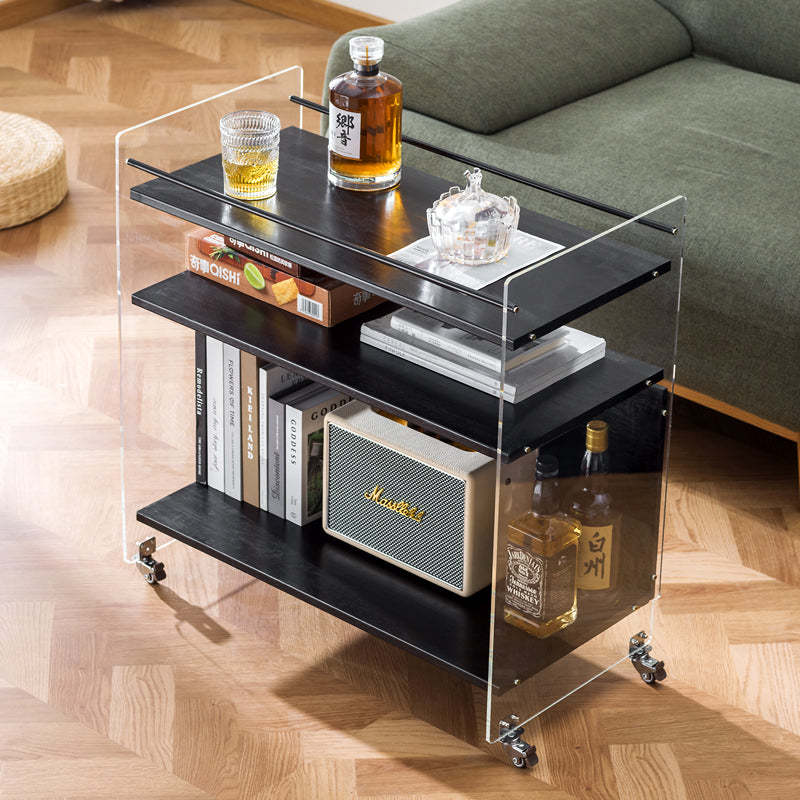 Nordic Clear Acrylic Wood Side Table 3-Tier