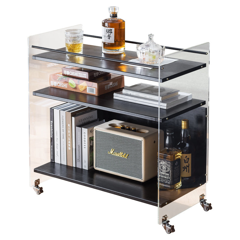 Nordic Clear Acrylic Wood Side Table 3-Tier