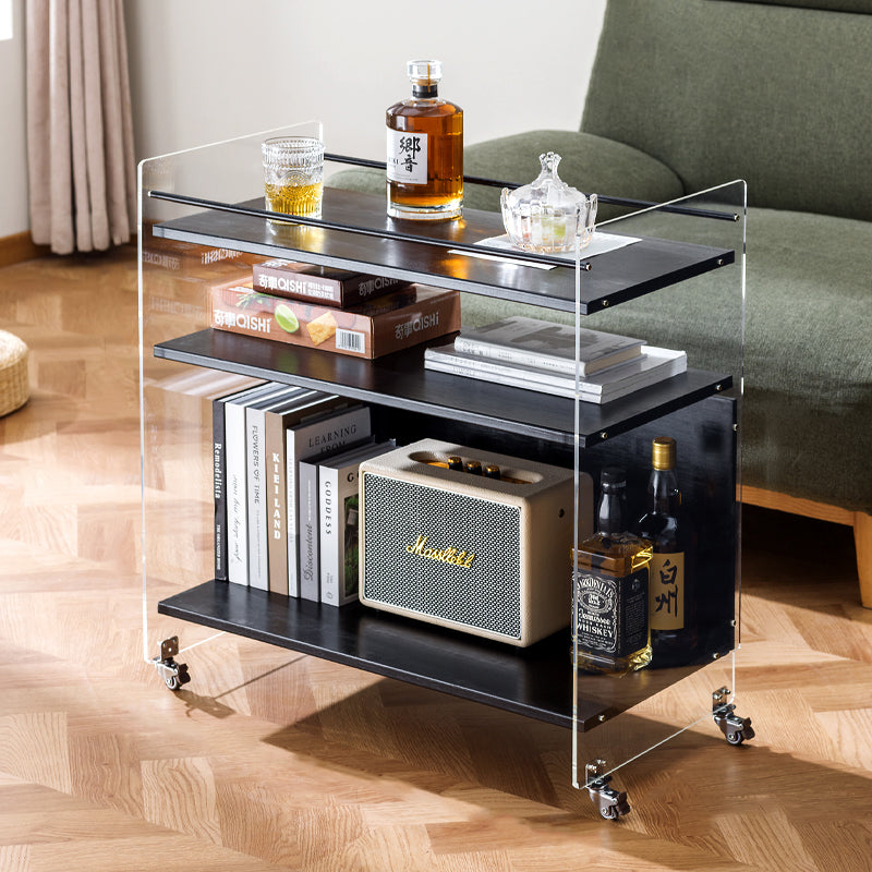 Nordic Clear Acrylic Wood Side Table 3-Tier