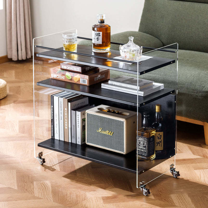 Nordic Clear Acrylic Wood Side Table 3-Tier