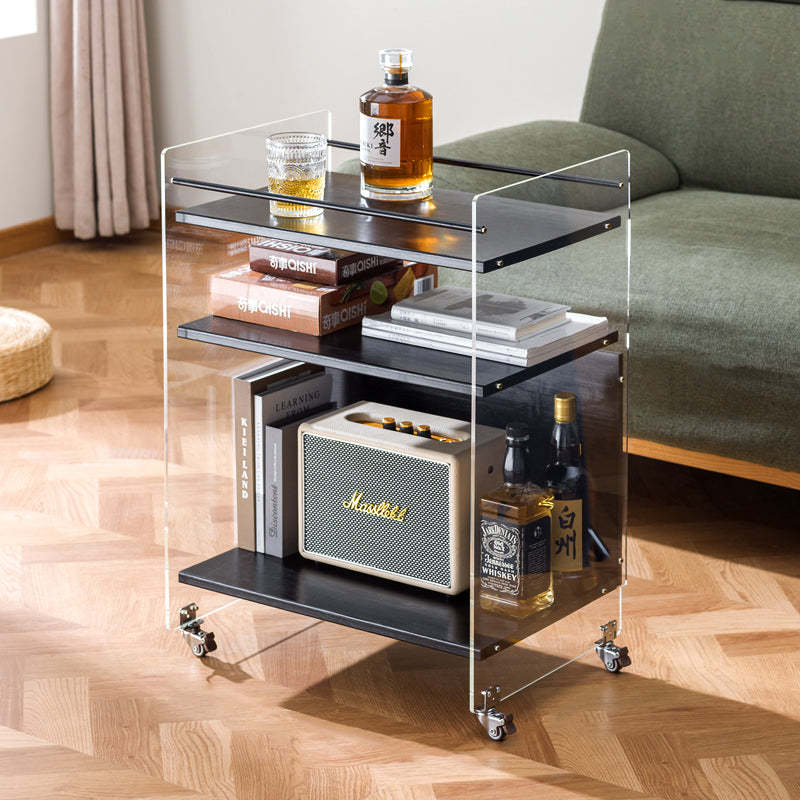 Nordic Clear Acrylic Wood Side Table 3-Tier