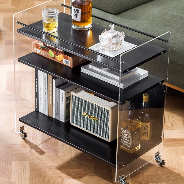 Nordic Clear Acrylic Wood Side Table 3-Tier