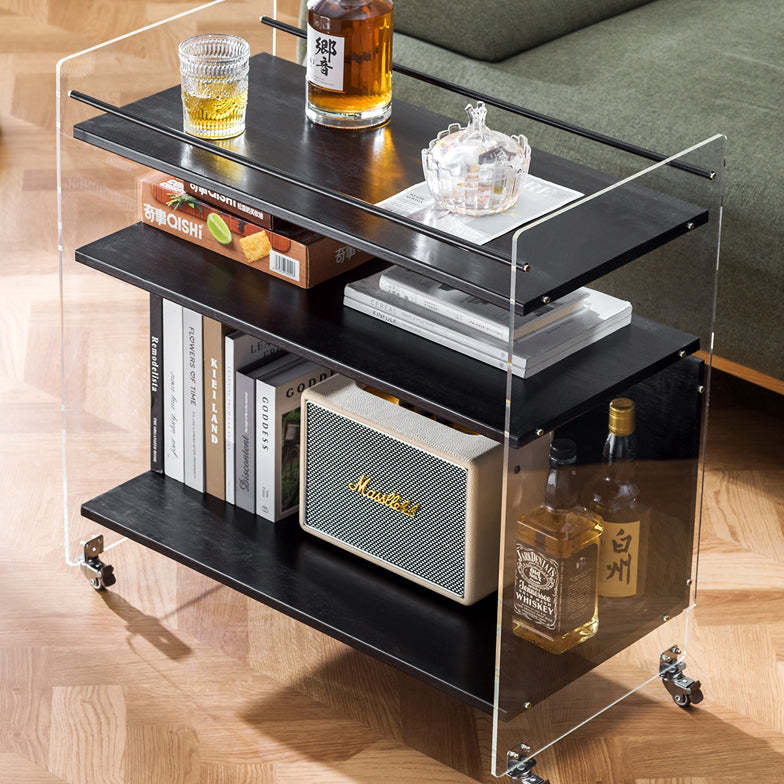Nordic Clear Acrylic Wood Side Table 3-Tier