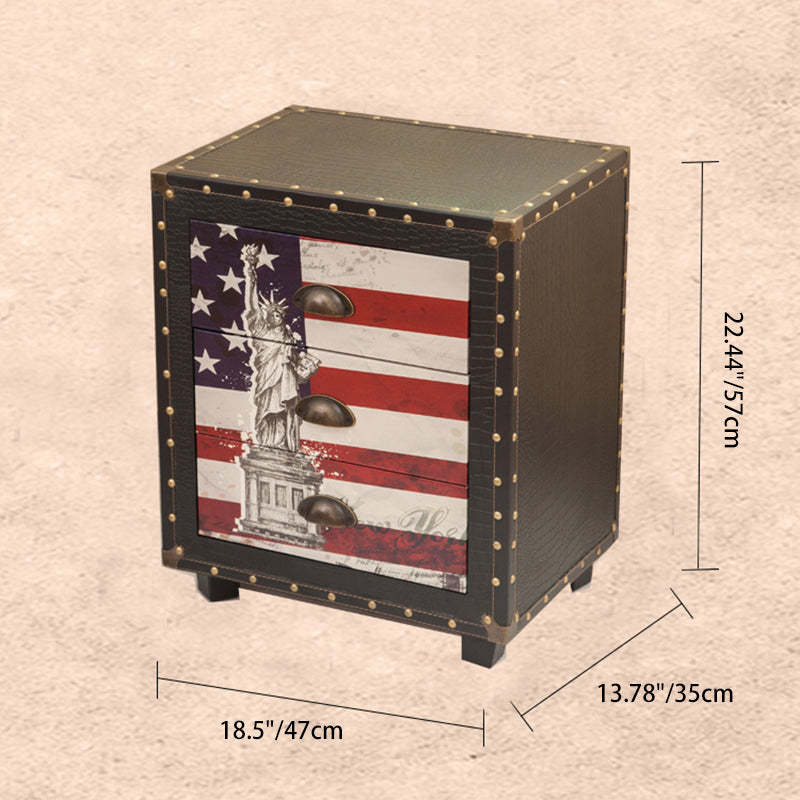 PU Nightstand 3-Drawer — D