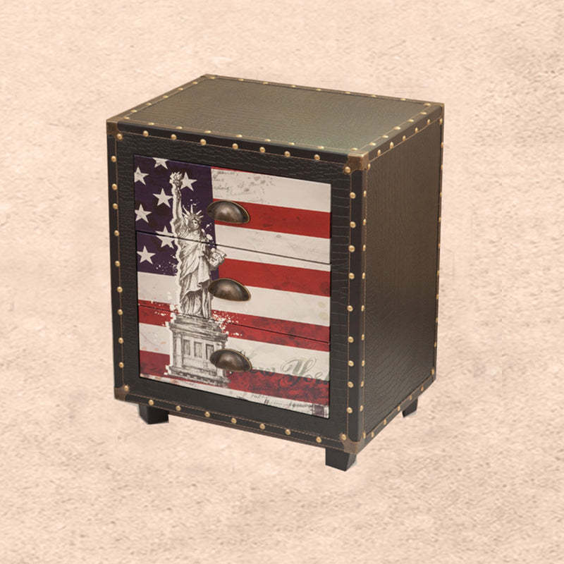 PU Nightstand 3-Drawer