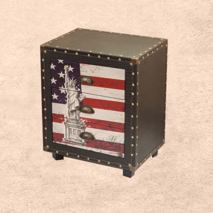PU Nightstand 3-Drawer