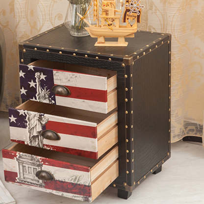 PU Nightstand 3-Drawer