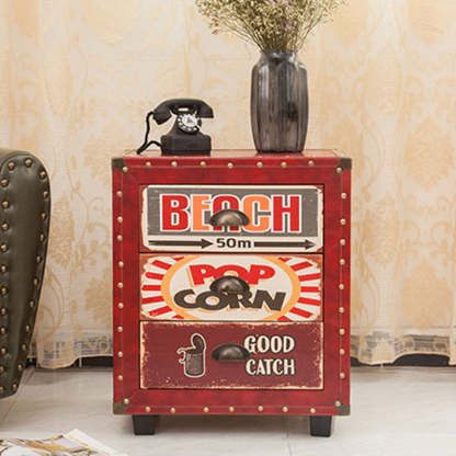 PU Nightstand 3-Drawer