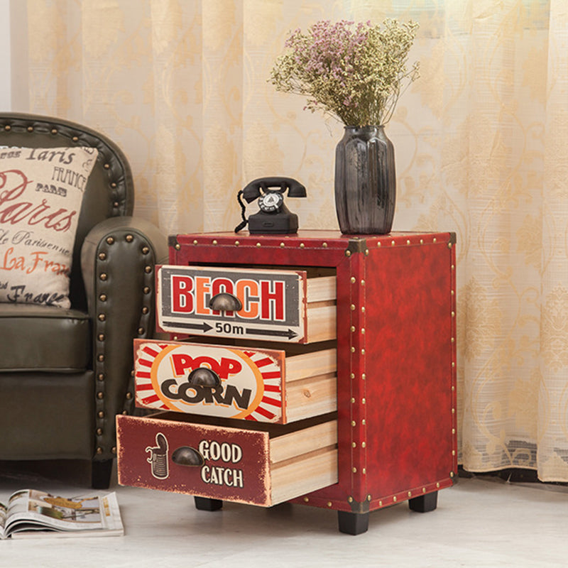 PU Nightstand 3-Drawer