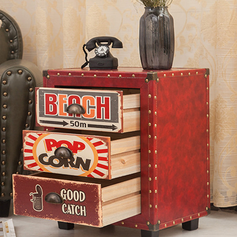 PU Nightstand 3-Drawer