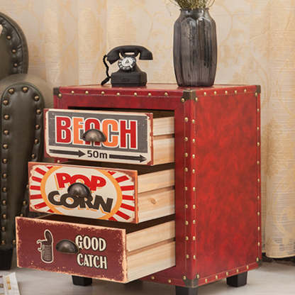 PU Nightstand 3-Drawer